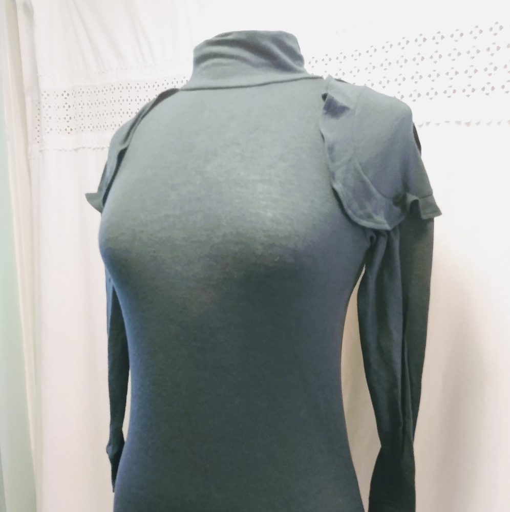 Loft Petites XSP Long Sleeve Forest Green Shirt Woman Top Blouse minimal…